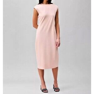 Calvin Klein Women's Simple Elegant Ponte Shift Dress Formal Casual Chic Rose L